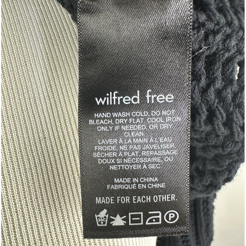 Wilfred Free Aritzia Open Knit Sweater Womens XL Black Oversized Cotton 108370 - Picture 7 of 8